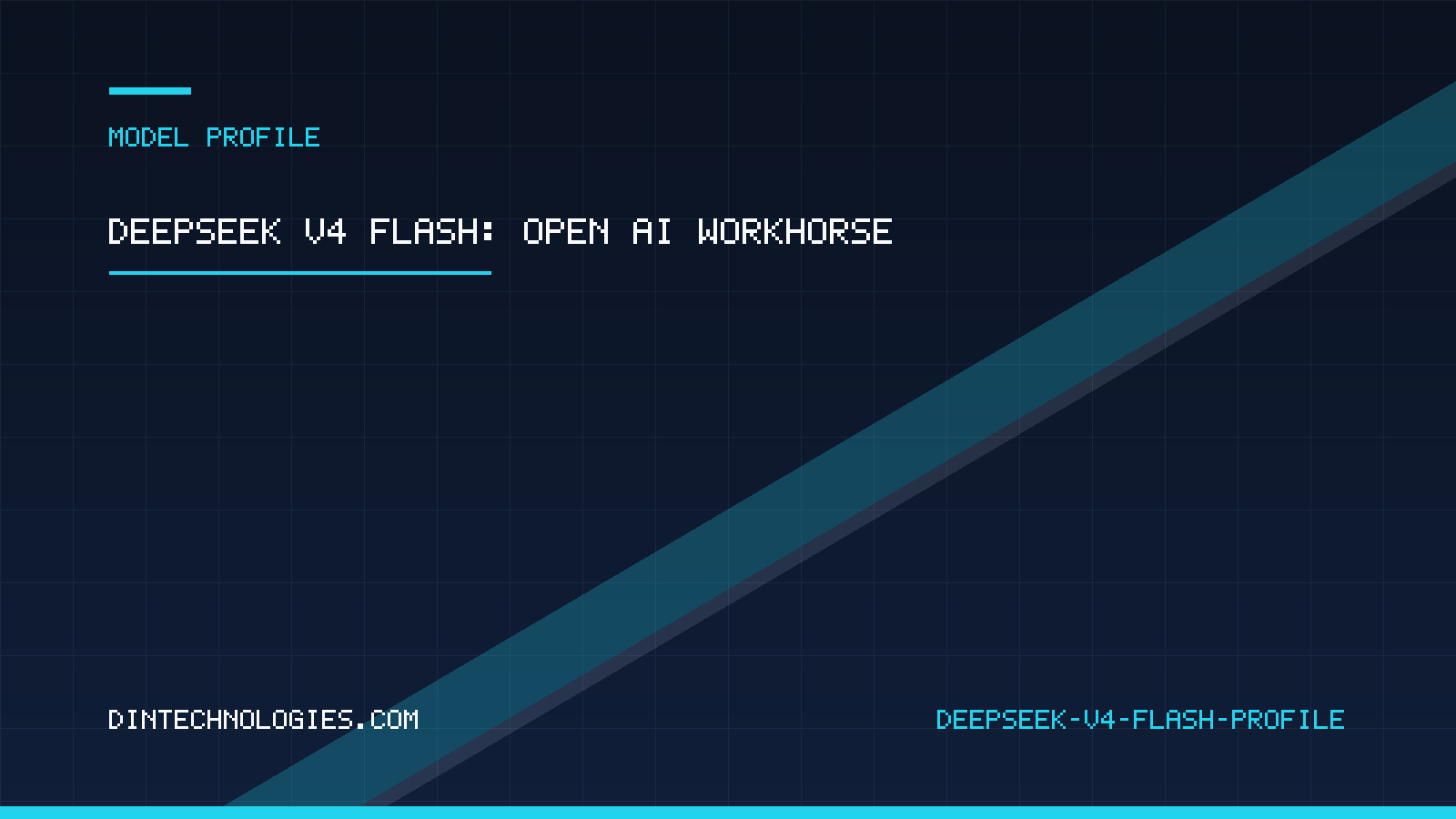 An abstract diagram showing a high-volume token stream flowing through a compact sparse-expert core with a long-context memory band