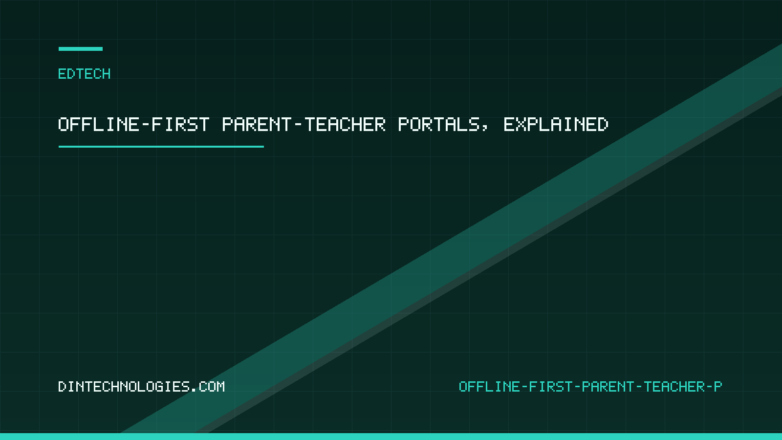 A school building with a small on-site server and a parent checking a phone over local wifi